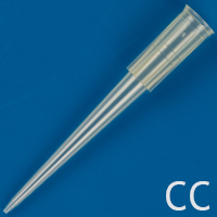 Beveled 200uL pipette tips, yellow, CC series.