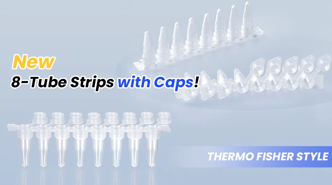 Introducing 8-tube strips with caps, thermofisher style.