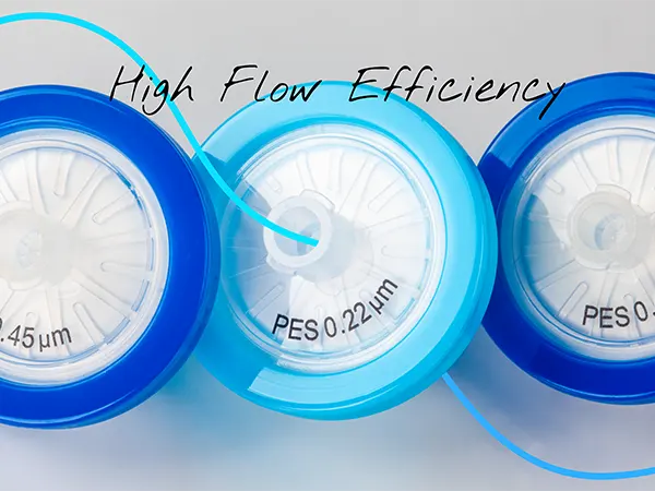 High flow efficiency of syringe filter.