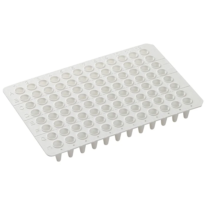 0.1 mL 96 well PCR plates, non skirted, white.