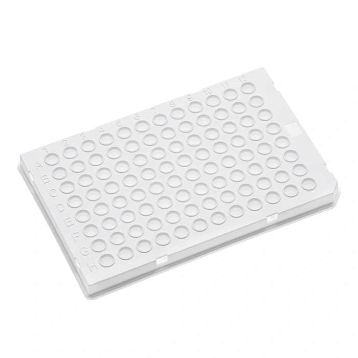 0.1 mL 96 well PCR plates, semi skirted, white.