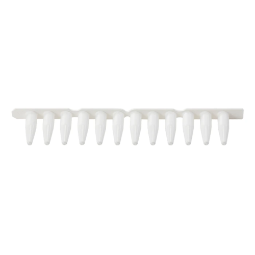 0.2mL PCR 12 tube strips, white.