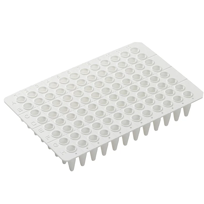 0.2 mL 96 well PCR plates, non skirted, white.