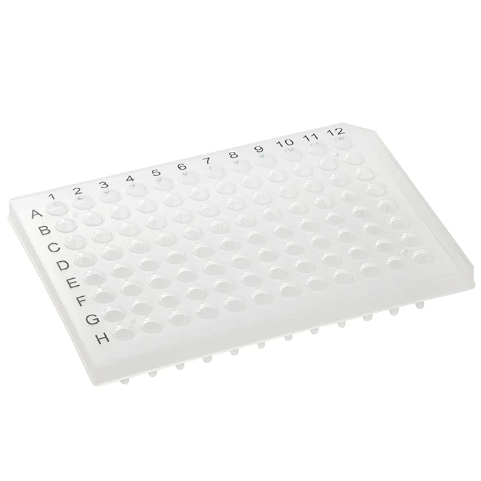 0.2 mL 96 well PCR plates, semi skirted, natural, graduated.