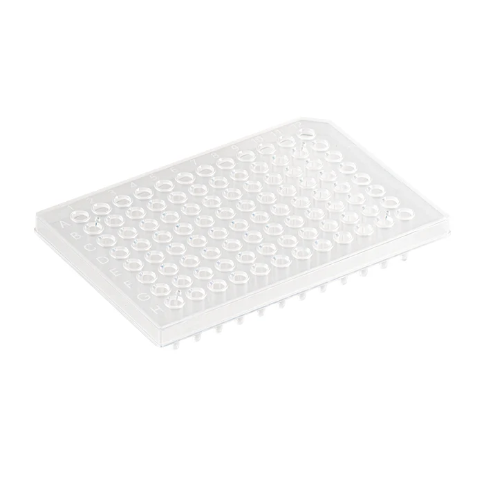 0.2 mL 96 well PCR plates, semi skirted, natural.