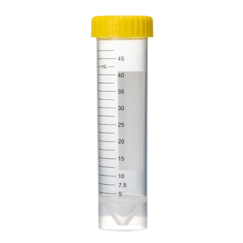 50mL centrifuge tubes, self-standing, round skirt.