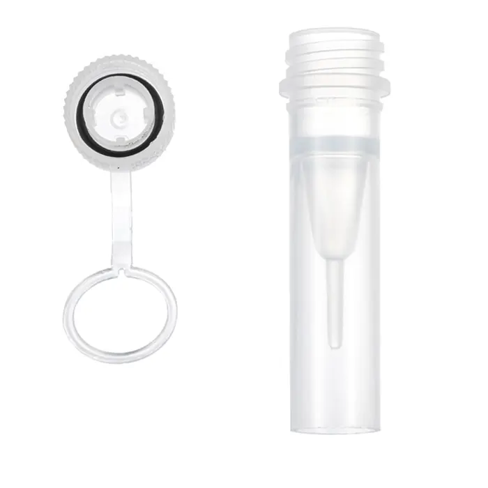 0.5mL screw cap micro tubes with attached cap, self-standing, high cap.