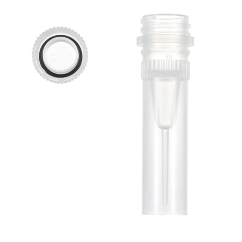 0.5mL screw cap tubes with knurling, self-standing, short cap.