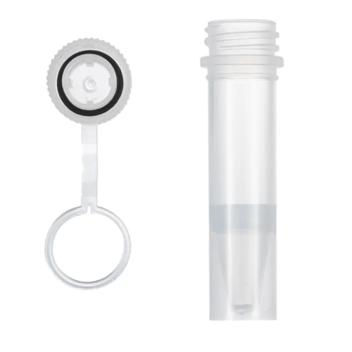 1.5mL screw cap micro tubes with attached cap, self-standing, high cap.