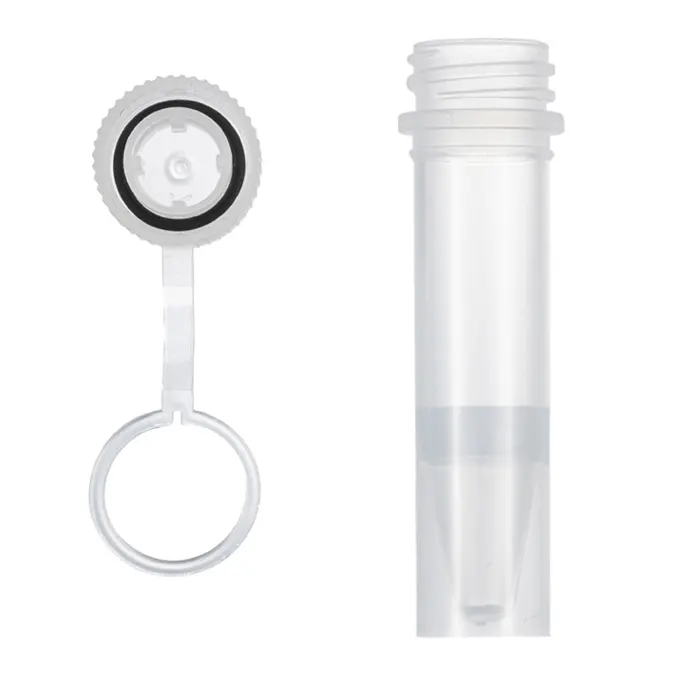 1.5mL screw cap micro tubes with attached cap, self-standing, high cap.