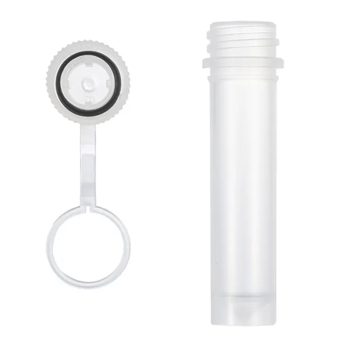 2mL screw cap micro tubes with attached cap, self-standing, high cap.