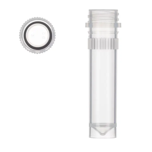 2mL screw cap tubes with knurling, self-standing, short cap.