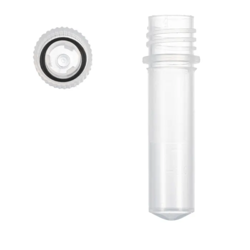 2mL screw cap tubes with seperate cap, conical, high cap.