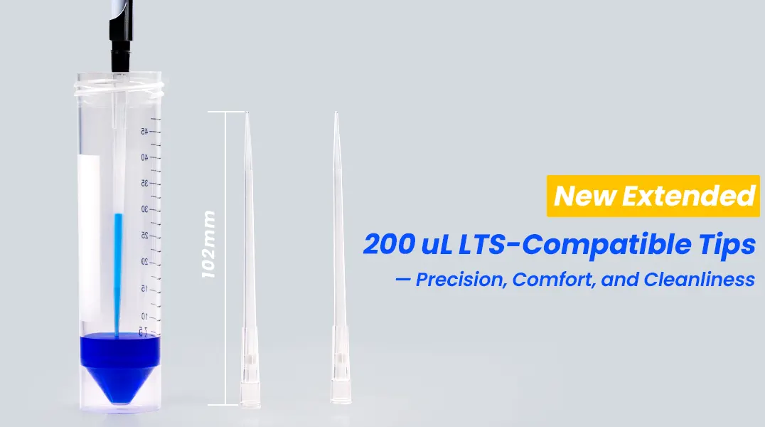 news - extended 200uL LTS compatible tips