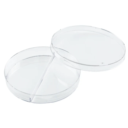 90×15mm Petri dishes, 2 compartments.