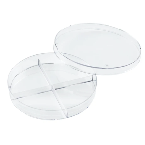 90×15mm Petri dishes, 4 compartments.